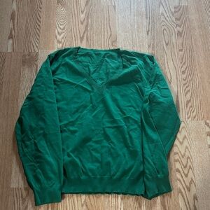 Women’s Green V-Neck Sweater